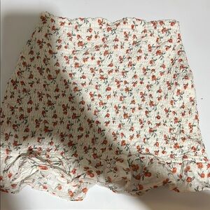 Floral Print Skirt with Ruffle Hem